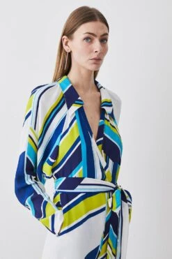 Karen Millen Tall Bold Stripe Belted Woven Jumpsuit -Karen Millen Shop multi tall bold stripe belted woven jumpsuit 3