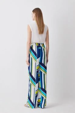 Karen Millen Tall Bold Stripe Woven Wide Leg Trouser -Karen Millen Shop multi tall bold stripe woven wide leg trouser 1
