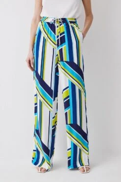 Karen Millen Tall Bold Stripe Woven Wide Leg Trouser -Karen Millen Shop multi tall bold stripe woven wide leg trouser 3