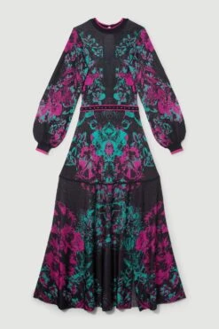 Karen Millen Tall Mirror Floral Keyhole Back Jacquard Knit Maxi Dress 10 Karen Millen Tall Mirror Floral Keyhole Back Jacquard Knit Maxi Dress -Karen Millen Shop multi tall mirror floral keyhole back jacquard knit maxi dress 3