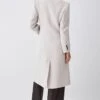 Karen Millen Tall Italian Virgin Wool Fitted Coat -Karen Millen Shop oatmeal tall italian virgin wool fitted coat