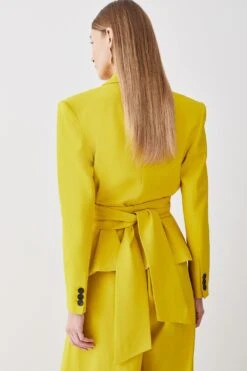 Karen Millen Petite Soft Drape Detail Blazer -Karen Millen Shop ochre petite soft drape detail blazer 2