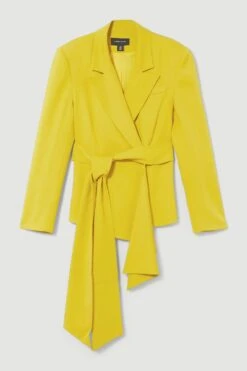 Karen Millen Petite Soft Drape Detail Blazer -Karen Millen Shop ochre petite soft drape detail blazer 3