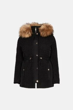 Karen Millen Plus Size Signature Quilt Short Coat -Karen Millen Shop off white plus size signature quilt short coat 1