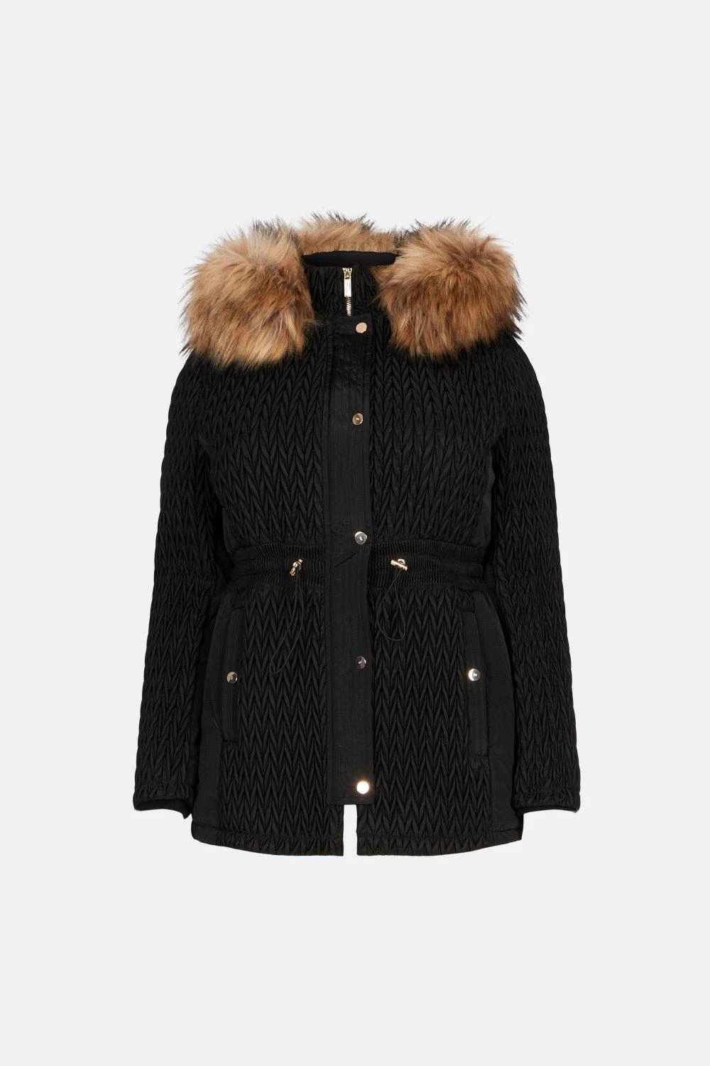 Front Page 60 Front Page -Karen Millen Shop off white plus size signature quilt short coat 1