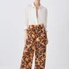 Karen Millen Petite Mixed Animal Woven Wide Leg Trouser -Karen Millen Shop petite mixed animal woven wide leg trouser
