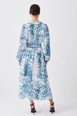 Karen Millen Petite Soft Snake Print Satin Piped Zip Front Midi Dress -Karen Millen Shop petite soft snake print satin piped zip front midi dress 2