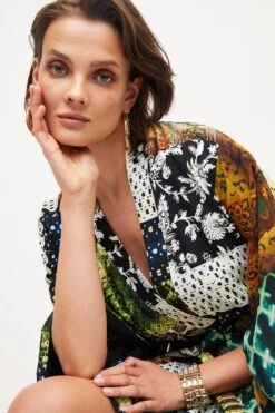 Karen Millen Petite Viscose Crepe Snake Kimono Mini Dress -Karen Millen Shop petite viscose crepe snake kimono mini dress 2