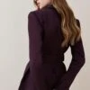 Karen Millen Utility Viscose Twill Button Detail Jacket -Karen Millen Shop purple utility viscose twill button detail jacket