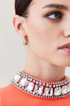 Karen Millen Petite Crystal Embellished Woven Mini Dress 10 Karen Millen Petite Crystal Embellished Woven Mini Dress -Karen Millen Shop red petite crystal embellished woven mini dress 3