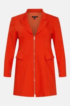 Karen Millen Plus Size Corset Waist Blazer Mini Dress -Karen Millen Shop red plus size corset waist blazer mini dress 1 1