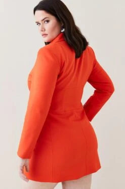 Karen Millen Plus Size Corset Waist Blazer Mini Dress -Karen Millen Shop red plus size corset waist blazer mini dress 1 2