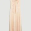 Karen Millen Lydia Millen Tall Mesh Sweeping Pussy Bow Woven Maxi Dress