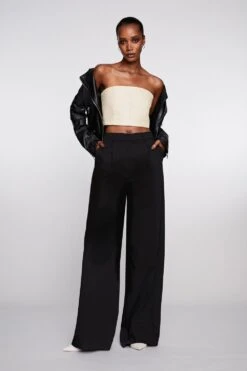 Karen Millen Leather Corset Bandeau Top