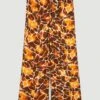 Karen Millen Tall Mixed Animal Woven Wide Leg Trouser
