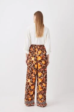 Karen Millen Tall Mixed Animal Woven Wide Leg Trouser -Karen Millen Shop tall mixed animal woven wide leg trouser 3